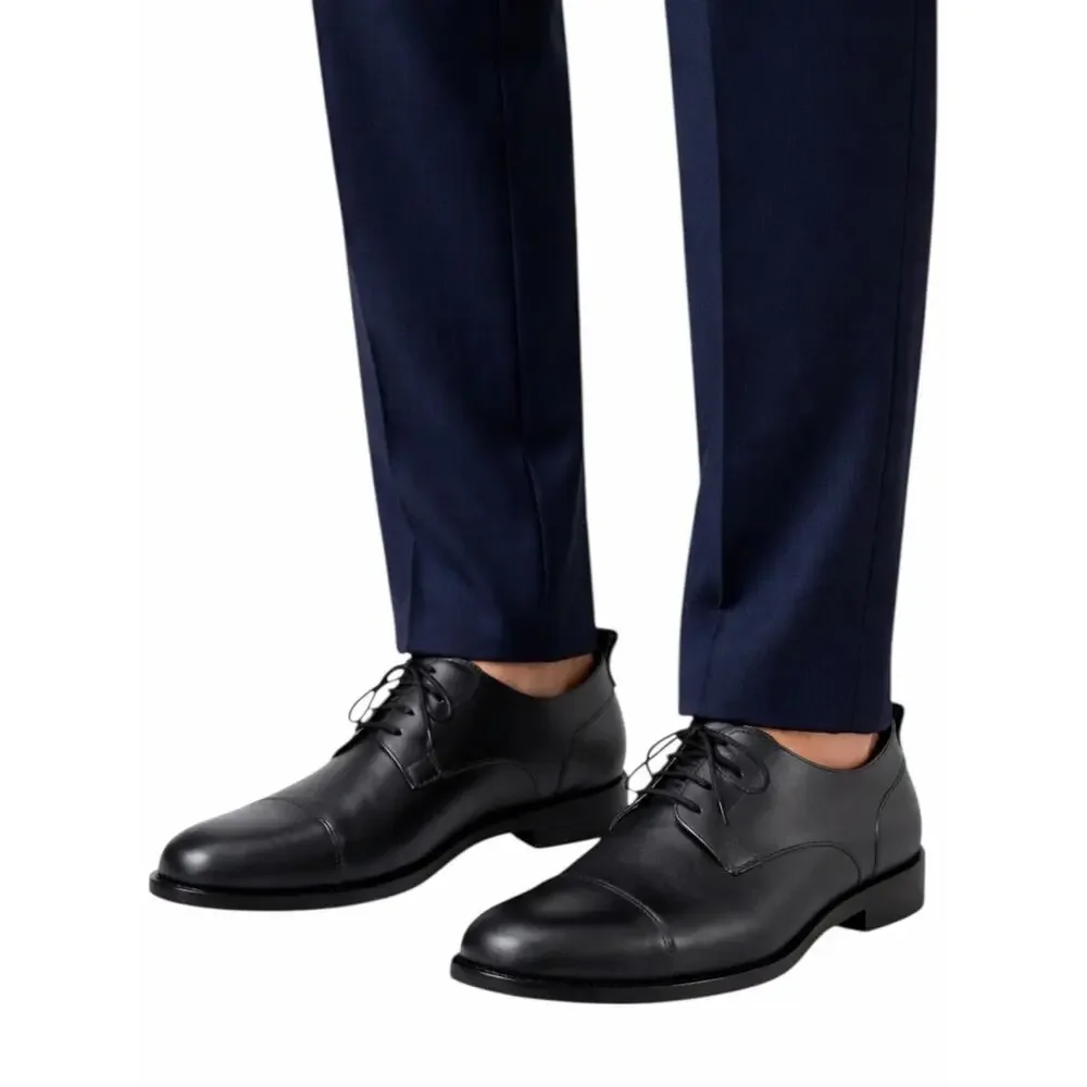 Valentino Garavani Black Derby Divise Leather Shoes Lace Up Size 42/ 9